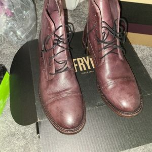 Frye Murray Lace up Boots Oxblood Size 11